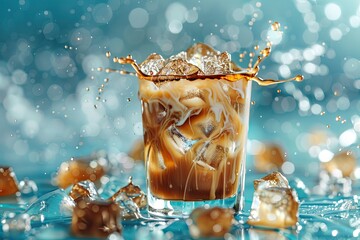 Sharp Image of Ice Coffee with Copy Space