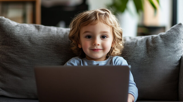 online school class for children  virtual learning with social distance