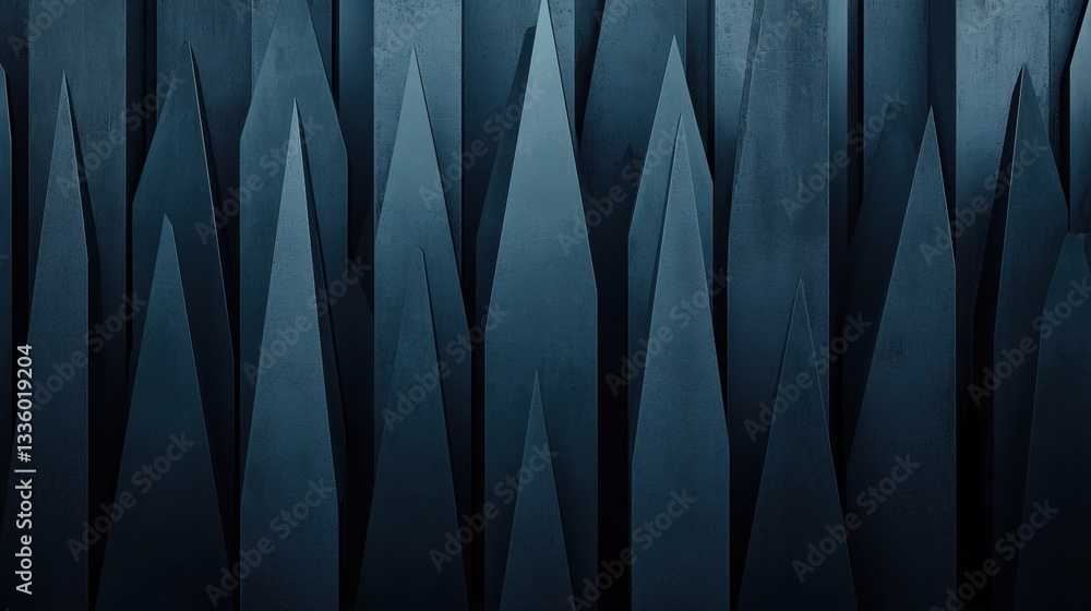 Aufkleber a dark blue abstract background with a repeating pattern of pointed shapes.