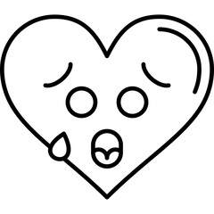 Anxious with Sweat Heart Icon