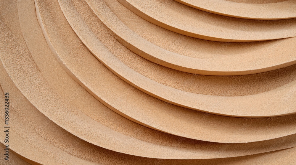 Poster a close-up view of a textured surface with a repeating pattern of curved lines and dots.