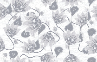 Javanese batik motifs with very distinctive, exclusive plant patterns. Indonesia country