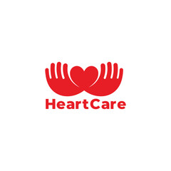 heart care hand red medical simple icon vector