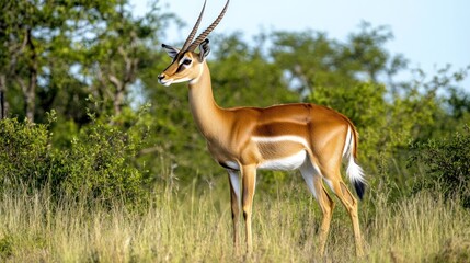 Fototapeta premium Impala standing in African grassland