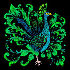 Fototapeta premium Intricate Peacock-Inspired Artwork on beautiful Background