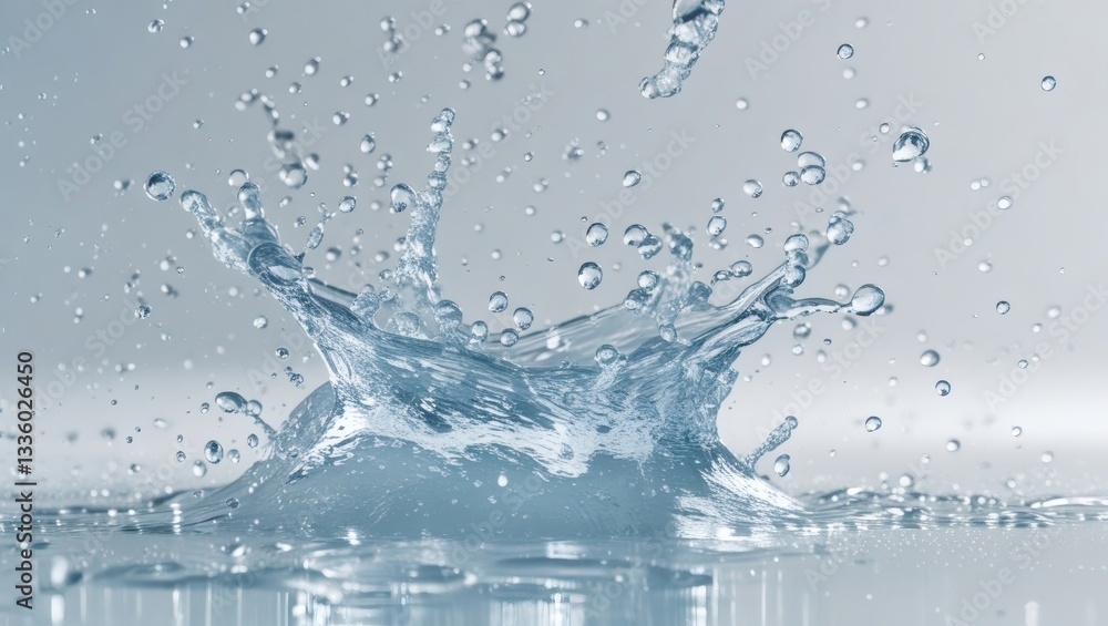 Aufkleber captivating image of water splash with many droplets, creating a dynamic visual of liquid in motion
