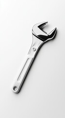 Obraz premium Silver Wrench on White Background