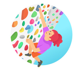 Woman enjoying bouldering.