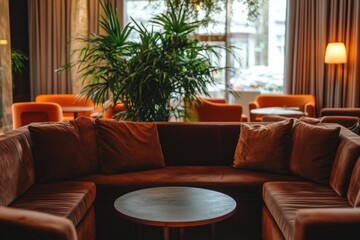 Cozy interior lounge area with comfortable seating