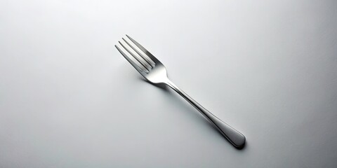 Aerial Photography Fork Flat Lay, High-Angle Food Photo, Bold Contrast, Overhead Shot, Minimalist Tableware