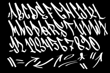 Marker Graffiti Font handwritten Typography vector illustration