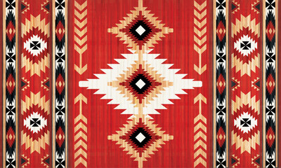 Navajo tribal seamless vector pattern. Native American ornaments. Ethnic southwestern decor. Boho geometric ornaments. Seamless vector pattern. Mexican blanket. Rug. Woven rug illustration.