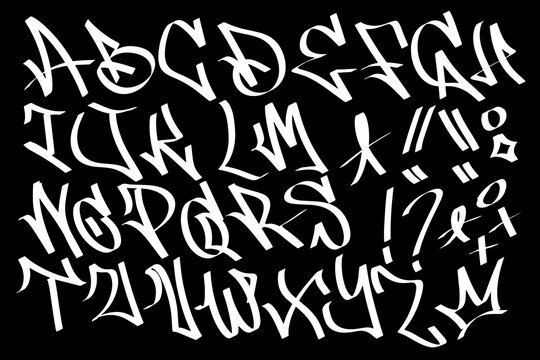 Marker Graffiti Font handwritten Typography vector illustration