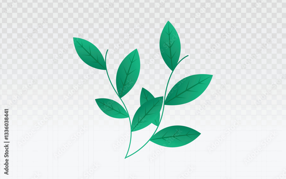 Poster leafy branch vector art, a globally recognized symbol of nature. clean vector lines create realistic