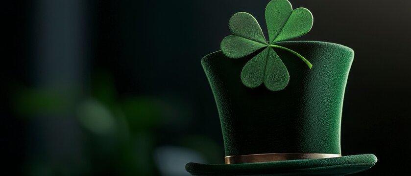 Festive St Patricks Day Celebration with Green Hat and Shamrock a Celebration of Irish Culture and Heritage