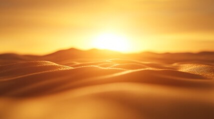 Golden sunset over rolling hills, tranquil landscape with soft cloud formations, perfect for relaxation and reflection.