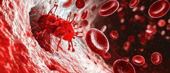 Virus Infection in Bloodstream Affecting Erythrocytes Red Blood Cells Threatening Human Health