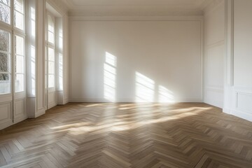 Spacious, sunlit room with hardwood floors (1)