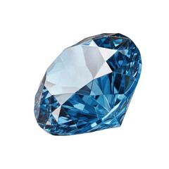 Brilliant Blue Gemstone with Intricate Facets Catching Light in a Stunning Display of Color and Reflection