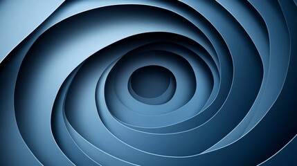 Fototapeta premium A Captivating Descent: Abstract Blue Tones Spiral into a Central Void
