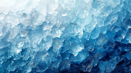 Obraz premium A close-up view of shimmering ice crystals in shades of blue and white, creating a serene and cold atmosphere.