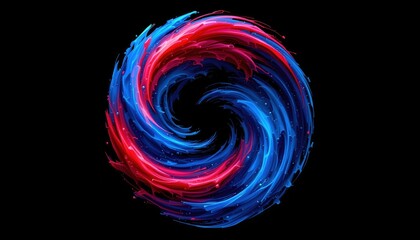 Abstract Red Blue Swirl Painting Digital Art Wallpaper