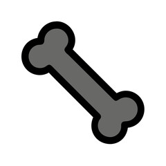 Black and gray dog bone icon