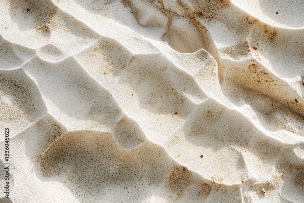 Aufkleber textured white sand with natural patterns and subtle variations in color.