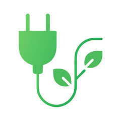 Green electric plug with vine decoration