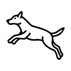 Fototapeta premium Black and white illustration of a running dog