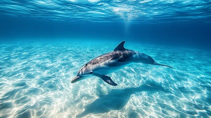 Fototapeta premium Graceful Dolphin Underwater Paradise