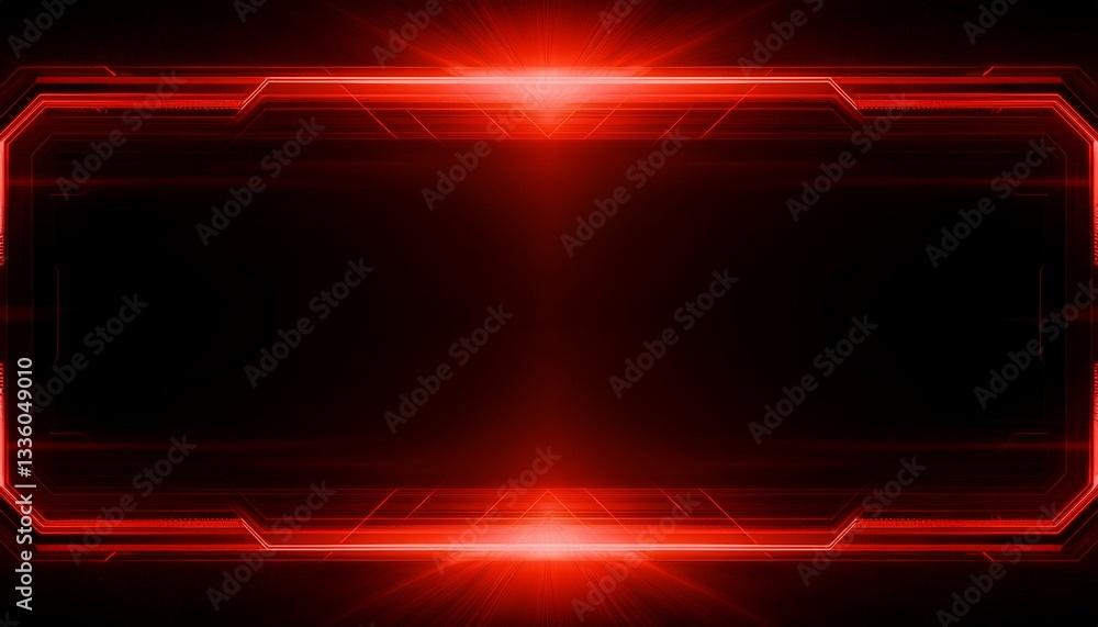 Aufkleber futuristic digital frame with a bright red neon glow, perfect for adding a modern and technological 