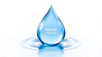 Minimalistic World Water Day Blue Droplet Icon for Water Conservation Awareness and Global Environmental Campaigns