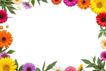 Fototapeta premium field of wildflowers on a white background