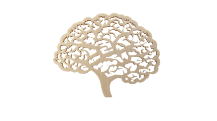 A stunning cut-out wooden tree showcases detailed branch patterns. This decorative piece adds a touch of nature-inspired elegance to interior spaces, enhancing the ambiance