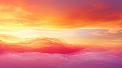Obraz premium A serene abstract landscape depicting soft waves of color at sunset.