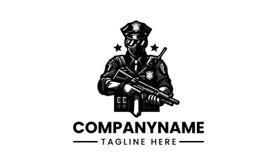 Police officer standing in uniform outdoors. Professional law enforcement portrait.