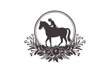  Rider and Horse in Perfect Harmony vector