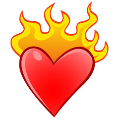 Burning Heart Fire Love and Flame Illustration