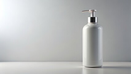 Body Wash Bottle, Clean Clinical Product Photography, Flat Lay, Vertical, Minimalist