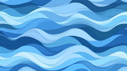 Fototapeta premium Serene blue wave pattern, abstract flowing design with gradient colors