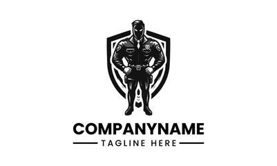 Police officer standing in uniform outdoors. Professional law enforcement portrait.