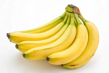 Fresh Bunch of Ripe Bananas Isolated on White Background - Healthy Tropical Fruit for Snacking and Cooking