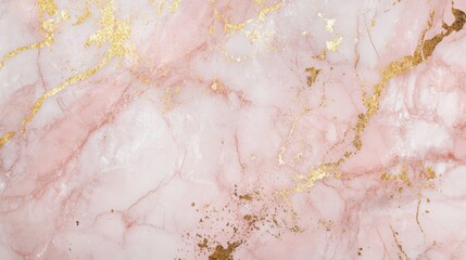 Naklejka premium A soft blush pink marble surface, infused with scattered flecks of gold, radiating femininity