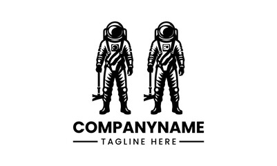 Stylized astronaut in spacesuit graphic. Space exploration vector design. © nuaari