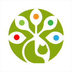 geometric design with geometric icon