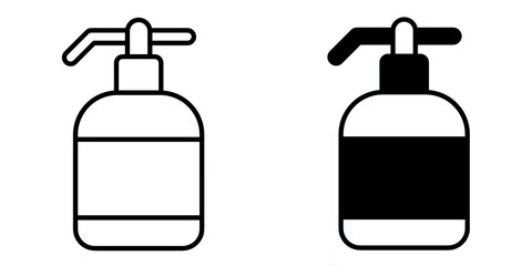 cosmetic bottles editable stroke outline icon isolated on white background flat vector illustration, black outline, Pixel perfect