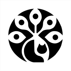 geometric design with geometric icon