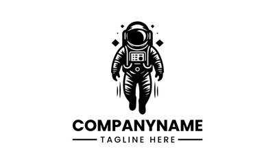 Stylized astronaut in spacesuit graphic. Space exploration vector design. © nuaari