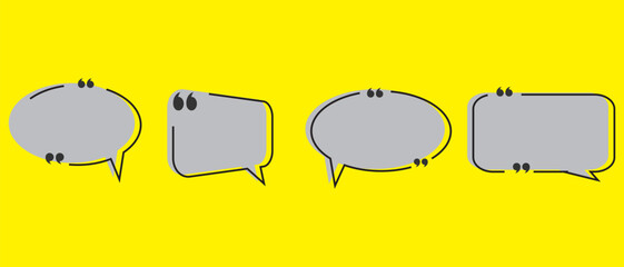 Obraz premium set of outline quote box frame design. text outline quote box template design. outline speech bubble design vector illustration.